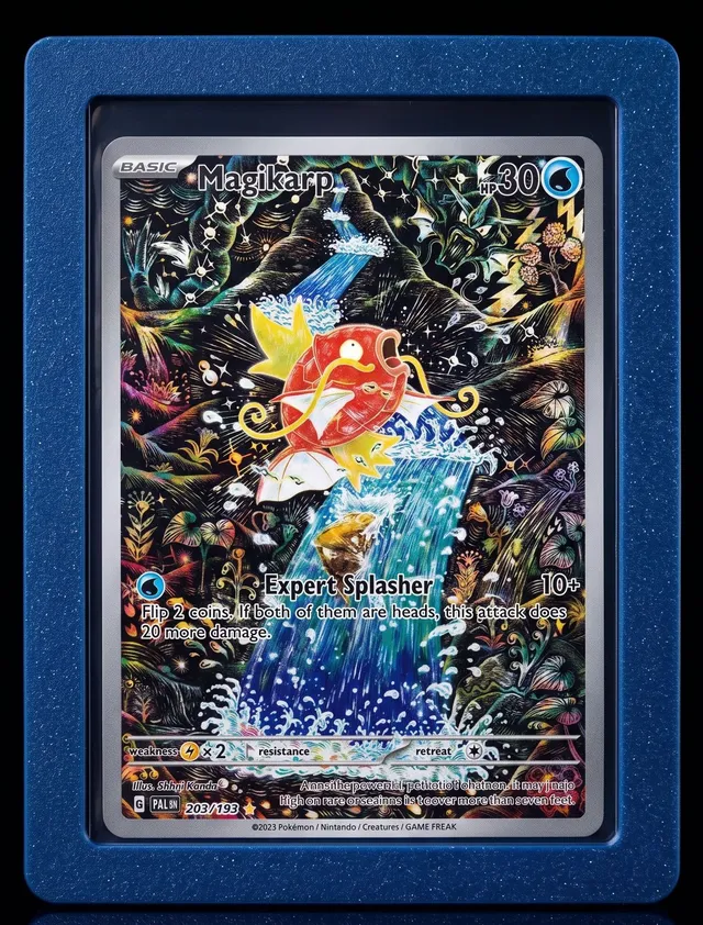 Alpha Loader in Deep Blue holding Magikarp